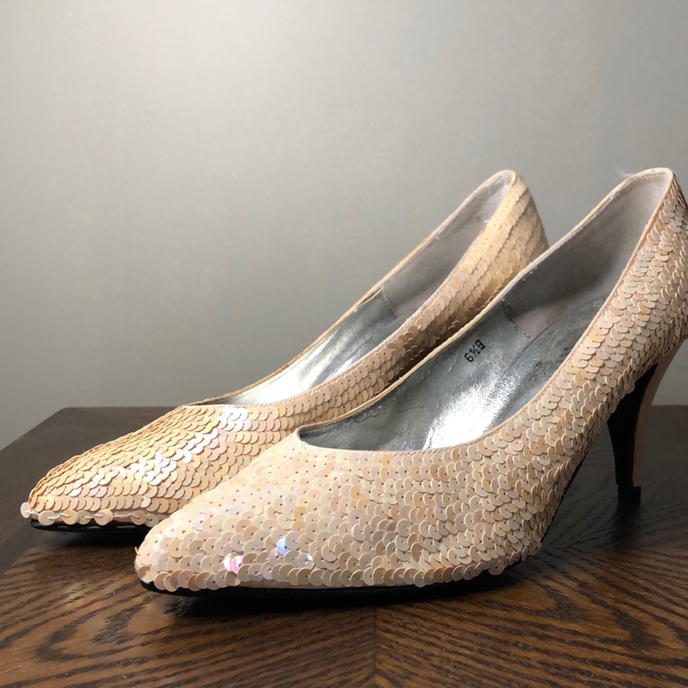 Sequinned high heels